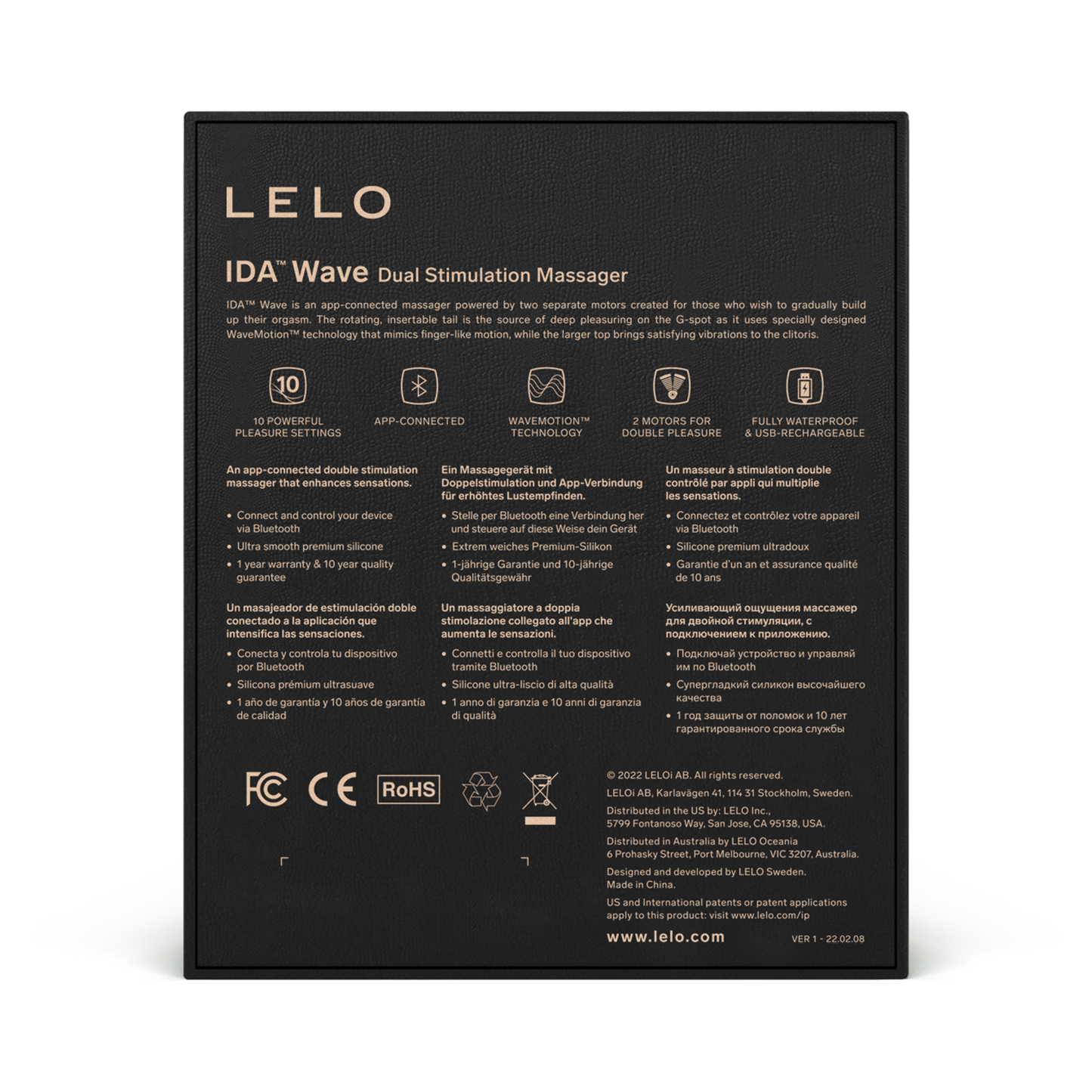 LELO - Ida Wave App Controlled Dual Stimulation Massager Black