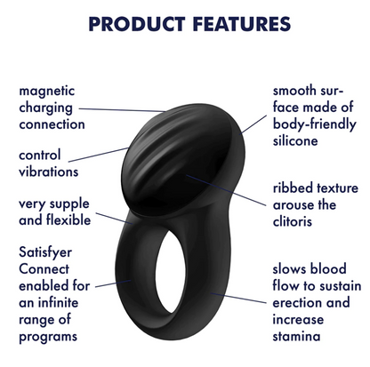 Satisfyer - Signet Ring Bluetooth App Controlled Vibrating Cock Ring